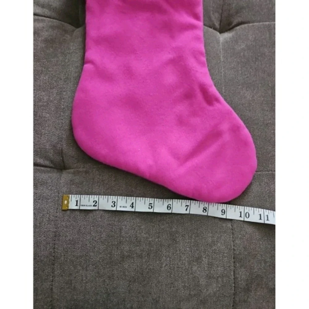 Pink & White Christmas Pom Pom‎ Stocking